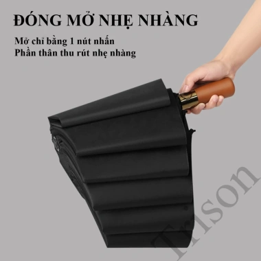 Ô Dù Gấp Gọn 60 Nan - Đóng Mở Nhẹ Nhàng, Sang Trọng, Chống UV, Dùng Mưa Nắng