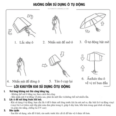 Ô Dù Gấp Gọn Tự Động Cho Bé - Dễ Dàng, Gọn Nhẹ, Mang Đi Học, Giá Ưu Đãi 179k