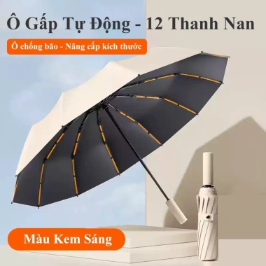 Ô dù gập gọn tự động ININ – Thiết kế sang trọng, che mưa nắng, chống UV, tùy chọn 12 hoặc 16 nan, giá 189.000 VND 10