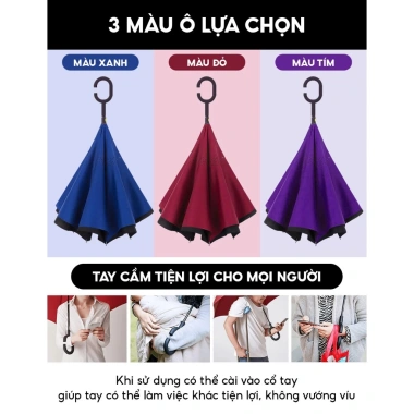 Ô Dù Gập Ngược Thông Minh 2 Lớp Vải UV Chống Thấm, Gấp Gọn Tiện Dụng, Dễ Lắp Đặt, cho mọi không gian nội thất - Giá Ưu Đãi 189.000₫