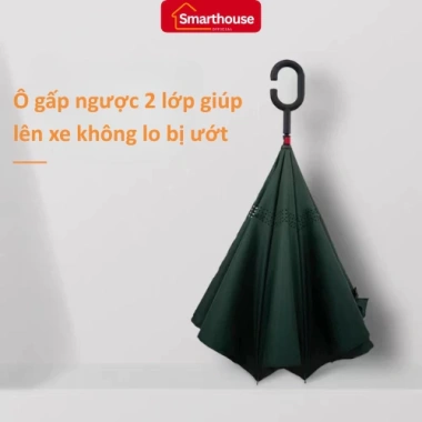 Ô Dù Gấp Ngược Tự Động 2 Lớp Cao Cấp, Chống UV, Khung Thép Không Gỉ, Siêu Bền Cỡ Lớn Cho Xe Hộ - Giá chỉ 147.465 VND