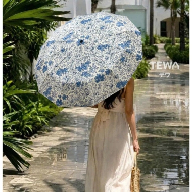 Ô Dù Hoa TEWA Gấp Gọn Tự Động 2 Chiều 24 Nan Che Mưa Nắng Chống UV 105cm kích thước lớn - Khuyến mãi Độ bền cao đảm bảo Giá 270.000đ