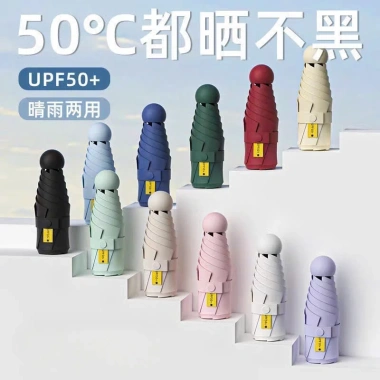Ô dù mini viên thuốc gấp 2 chiều, 3 lớp chống UV, chống thấm, che mưa 68.900₫