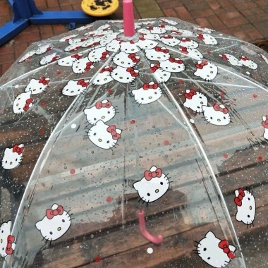 Ô Dù Trong Suốt Hello Kitty Dễ Thương – Gấp Gọn, Chụp Ảnh Mưa Giá 100k