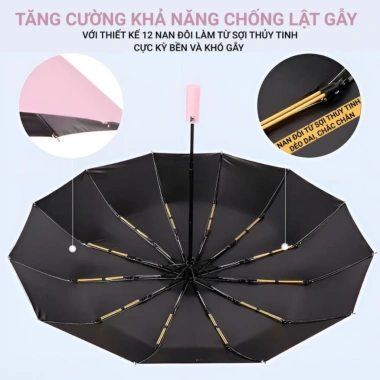Ô Dù Tự Động và Thủ Công Che Mưa Nắng Cầm Tay Gấp Gọn 2 Chiều Chống UV, Chống Lật - Giá chỉ 55.000₫