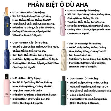 Ô Dù Tự Động và Thủ Công Che Mưa Nắng Cầm Tay Gấp Gọn 2 Chiều Chống UV, Chống Lật - Giá chỉ 55.000₫ 8 Ô Dù Tự Động và Thủ Công Che Mưa Nắng Cầm Tay Gấp Gọn 2 Chiều Chống UV, Chống Lật - Giá chỉ 55.000₫ 8