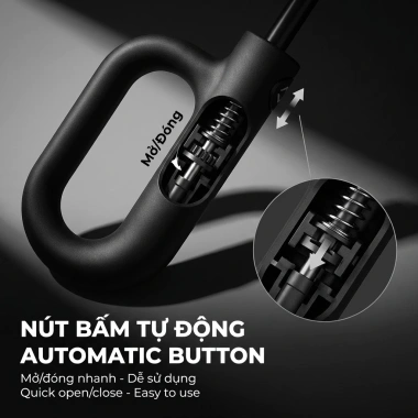 Ô Dù Tự Động VIVU SUN Smart Hook 10 Nan Sợi Thủy Tinh, Vải Cao Su Đen Chống UV 99% Phản Quang - 129k