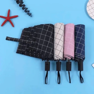 Ô Gấp Gọn Thời Trang Chống UV & Thấm Nước - Thiết Kế Caro Hiện Đại, Nhiều Màu, Unisex - Chỉ 64.000₫, Giảm 22% Cho Nam & Nữ