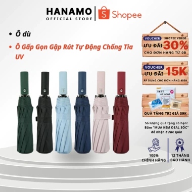 Ô Gấp Gọn Tự Động Chống UV - Che Nắng, Che Mưa, Giá 45.000₫ Giảm Sốc