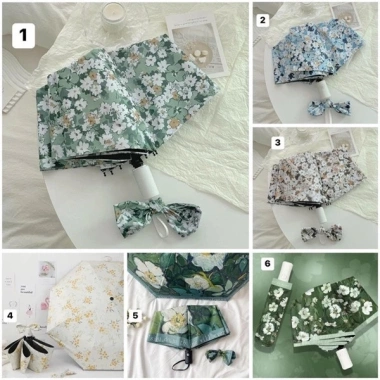 Ô họa tiết hoa vintage xinh nữ tính tự bung tự gấp tiện lợi - Quà tặng lý tưởng BeeMit 220k
