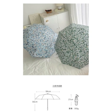 Ô họa tiết hoa vintage xinh nữ tính tự bung tự gấp tiện lợi - Quà tặng lý tưởng BeeMit 220k
