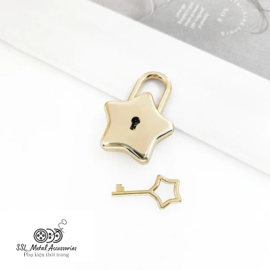 Ổ khóa ngôi sao cao cấp A110 hiện đại, kèm chìa khóa cho túi xách, vali giá 28.999đ