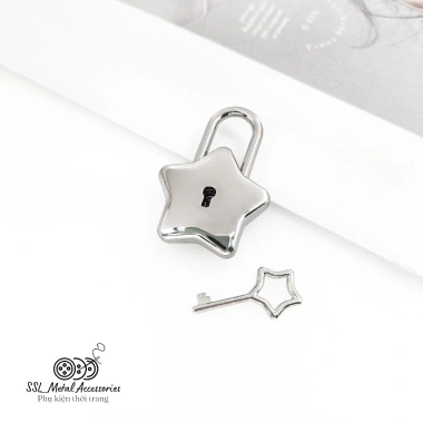 Ổ khóa ngôi sao cao cấp A110 hiện đại, kèm chìa khóa cho túi xách, vali giá 28.999đ