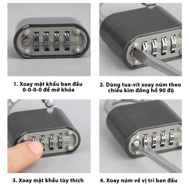 Ổ khóa số 4 mã số hợp kim kẽm, siêu chống thấm nước, thiết kế nhỏ gọn, giá ưu đãi 143.000₫ 2