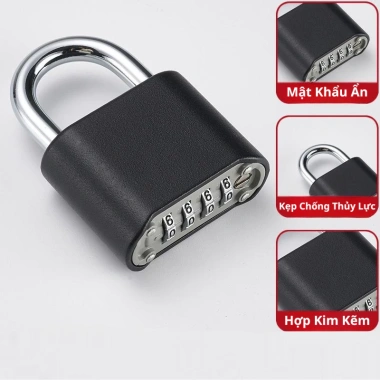 Ổ khóa số 4 mã số hợp kim kẽm, siêu chống thấm nước, thiết kế nhỏ gọn, giá ưu đãi 143.000₫ 3
