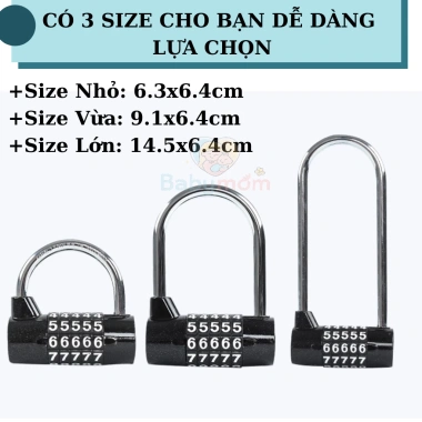 Ổ khóa số 5 số, mật mã an toàn hình chữ U - Khóa xe, tủ, vali, cửa - 139.000₫