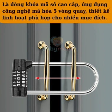 Ổ khóa số 5 số, mật mã an toàn hình chữ U - Khóa xe, tủ, vali, cửa - 139.000₫ 2