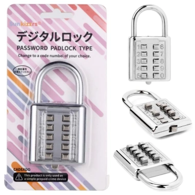 Ổ Khóa Số Chữ U 4 Số Thép Không Rỉ bọc nhựa Cao Cấp GF Chính Hãng Giá chỉ 83.000đ 6
