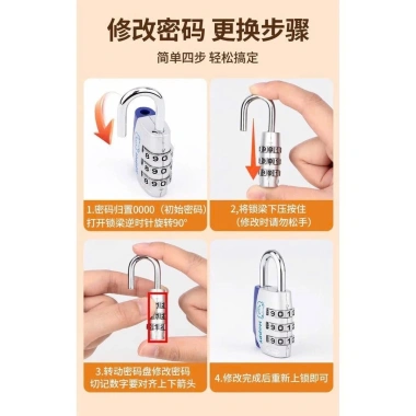 Ổ khóa số mini 3 số dạng vỉ cao cấp - Khóa vali du lịch chống trộm, chỉ 29.000đ 7