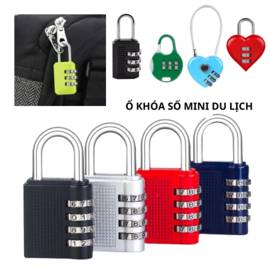 Ổ khóa số mini không chìa khóa, bảo vệ balo vali du lịch, giá 15.000 VND