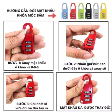 Ổ khóa số mini không chìa khóa, bảo vệ balo vali du lịch, giá 15.000 VND 2 Ổ khóa số mini không chìa khóa, bảo vệ balo vali du lịch, giá 15.000 VND 2