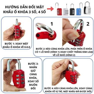 Ổ khóa số mini không chìa khóa, bảo vệ balo vali du lịch, giá 15.000 VND 3 Ổ khóa số mini không chìa khóa, bảo vệ balo vali du lịch, giá 15.000 VND 3