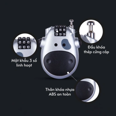 Ổ khóa thép chống trộm 3 số xe đạp, nón, vali, mũ bảo hiểm thời trang 99.000₫ 3