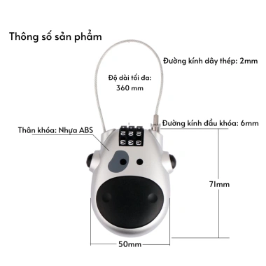 Ổ khóa thép chống trộm 3 số xe đạp, nón, vali, mũ bảo hiểm thời trang 99.000₫ 7
