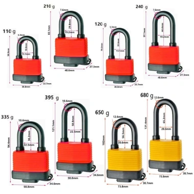 Ổ khóa thép nhiều lớp AWNGD còng dài ngắn màu đỏ hiện đại, bền chắc, giảm giá 64.570₫ 7