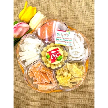 Ô Mai Xí Muội Mứt Tết Khay Hoa Mai Mix 6 vị sấy dẻo 800g hộp quà cao cấp 5