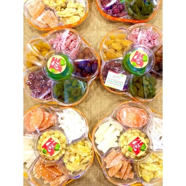Ô Mai Xí Muội Mứt Tết Khay Hoa Mai Mix 6 vị sấy dẻo 800g hộp quà cao cấp 8
