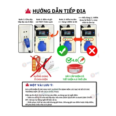 Ổ tiếp địa sạc đa năng cho BYD, Vinfast, Volvo, Kia - giảm 22% chỉ 14,250,000 đồng 3