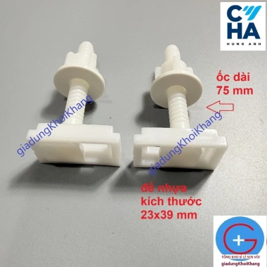 Ốc chốt bồn cầu HÙNG ANH - Linh kiện thay thế, ốc nắp bệt cho bệt 2 khối rời, giảm còn 45.000₫