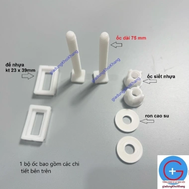 Ốc chốt bồn cầu HÙNG ANH - Linh kiện thay thế, ốc nắp bệt cho bệt 2 khối rời, giảm còn 45.000₫
