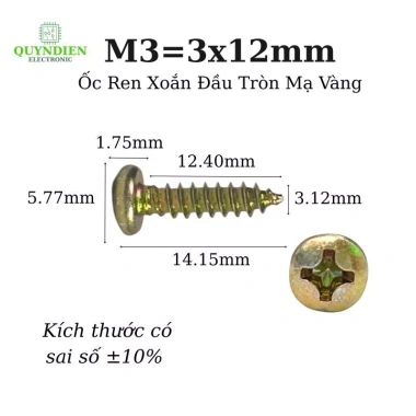Ốc vít bắt ampli, còng, fet, kích 3mm - Túi 500-1.000 con, giá 102k QUỲNH DIỄN 2