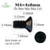 Ốc vít đầu COL M4 REN mịn 4mm dài 8mm - Túi 500 con, giá chỉ 152.100₫ - Linh Kiện điện tử QUỲNH DIỄN 8