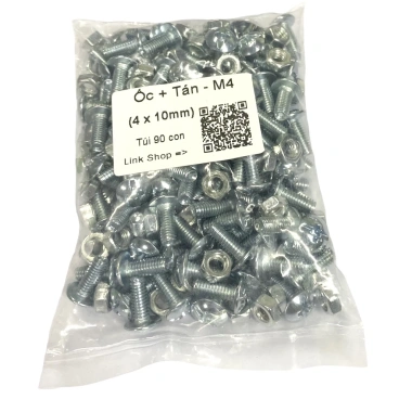 Ốc vít đầu Dù M4 REN mịn 4mm dài 1cm, túi 160g, khoảng 90 con kèm tán - Giá ưu đãi 24.024₫