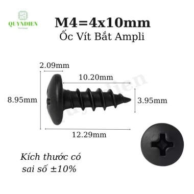 Ốc vít đầu dù ren xoắn 4mm x 10mm - 1 túi 1.000 chiếc (1.300g) - Giá 206.800đ Quỳnh Diễn 2