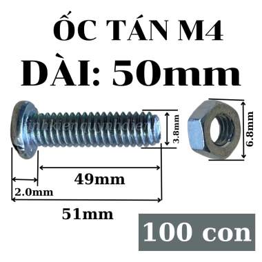 Ốc vít M4 50mm kèm tán túi 100 con - Linh kiện điện tử Quỳnh Diễn, giảm giá 22% 3