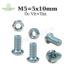 Ốc vít M5x10mm kèm tán, túi 100 con - Giá ưu đãi 40.510₫ - Linh Kiện Quỳnh Diễn