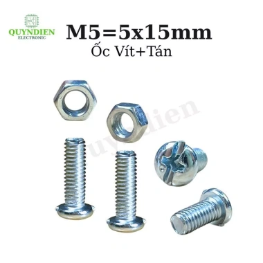 Ốc vít M5x15mm kèm tán, túi 100 con - Giá ưu đãi 42.893 VND Linh Kiện Quỳnh Diễn