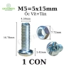 Ốc vít M5x15mm kèm tán, túi 100 con - Giá ưu đãi 42.893 VND Linh Kiện Quỳnh Diễn 2