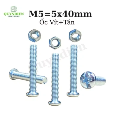 Ốc vít M5x40mm 100 con - Túi tiện lợi, giá ưu đãi 69.057, giảm còn 54.807 VNĐ Linh Kiện Quỳnh Diễn
