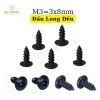 Ốc vít nhọn M3x8mm đầu long 8mm, bắt fet còng sò, túi 100 con - QUỸNH DIỄN, giá chỉ 11.280₫
