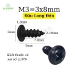Ốc vít nhọn M3x8mm đầu long 8mm, bắt fet còng sò, túi 100 con - QUỸNH DIỄN, giá chỉ 11.280₫ 2