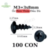 Ốc vít nhọn M3x8mm đầu tròn dài 8mm, túi 100 con - Giá ưu đãi 11.280 VND Linh kiện điện tử QUỲNH DIỄN 10