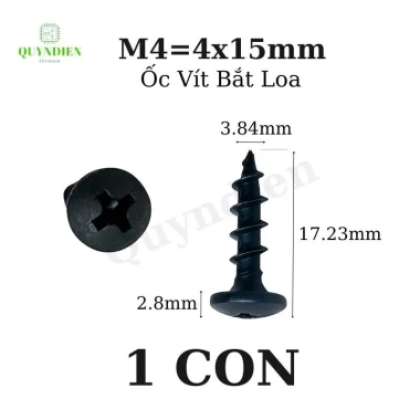 Ốc Vít Nhọn M4x15 15mm Bắt Thùng Loa Ren Thưa Taiwan - Giá Ưu Đãi 159,100đ Linh Kiện Quỳnh Diễn 5