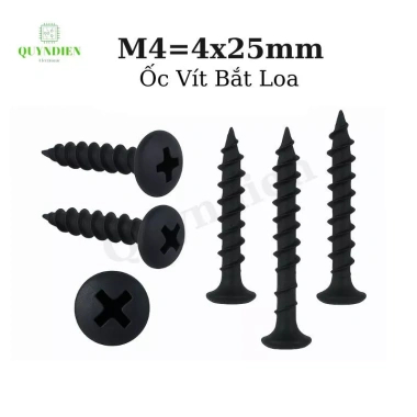 Ốc Vít Nhọn M4x25 25mm Bắt Thùng Loa Ren Taiwan - Gỗ Mỏng - Linh Kiện Quỳnh Diễ