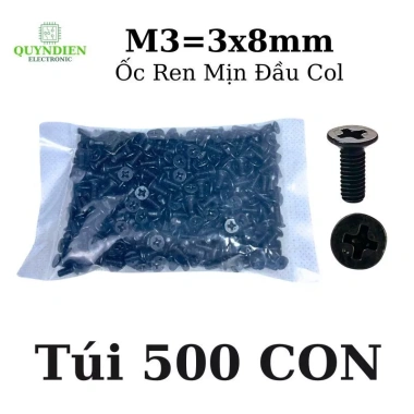 Ốc vít ren mịn M3x8mm đầu COL dài 8mm - Túi 500 con, giảm giá, giá chỉ 79.430₫ | Linh Kiện Quỳnh Diễn 7