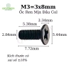 Ốc vít ren mịn M3x8mm đầu COL dài 8mm - Túi 500 con, giảm giá, giá chỉ 79.430₫ | Linh Kiện Quỳnh Diễn 8